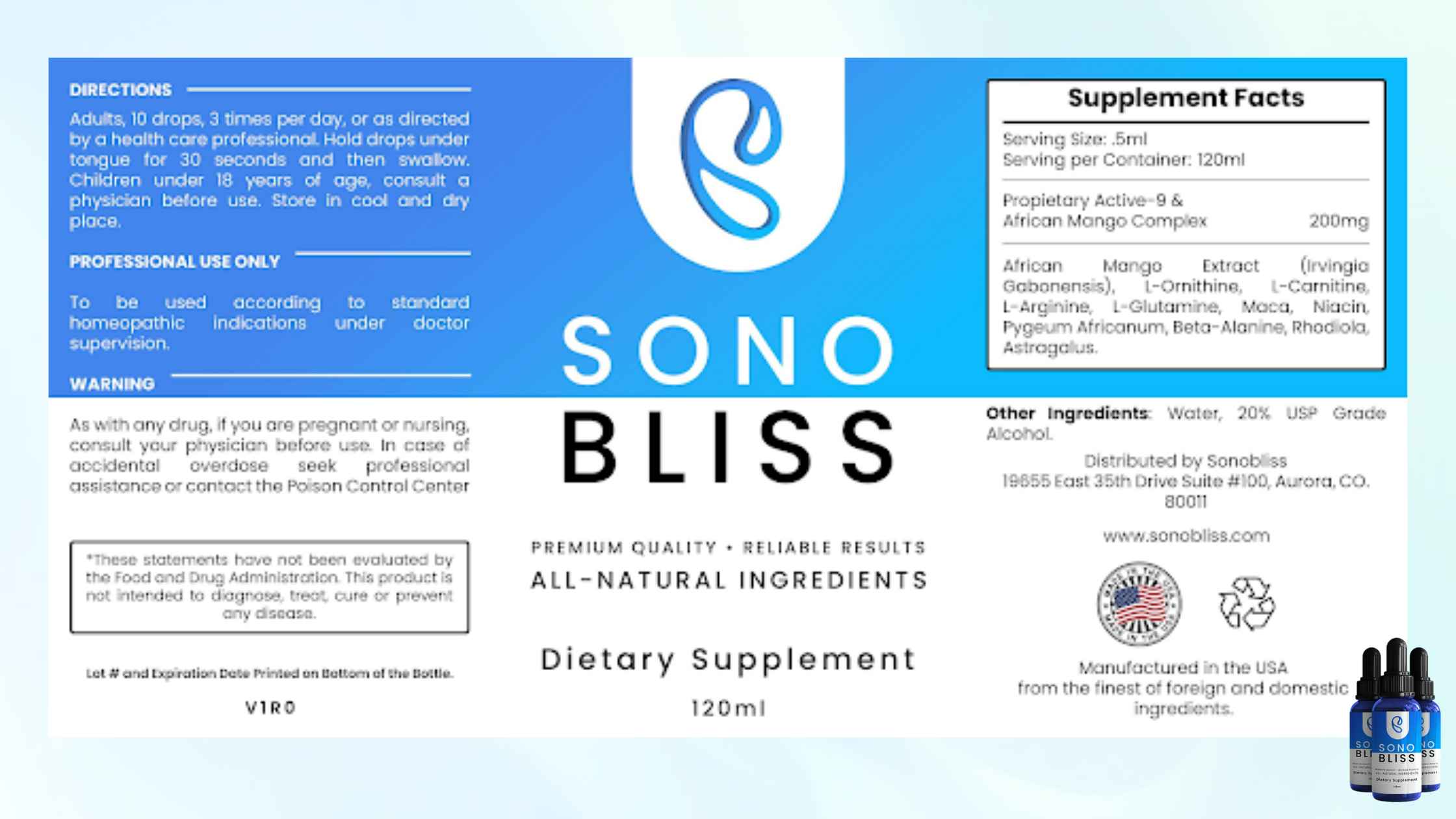 Sonobliss Supplement Facts